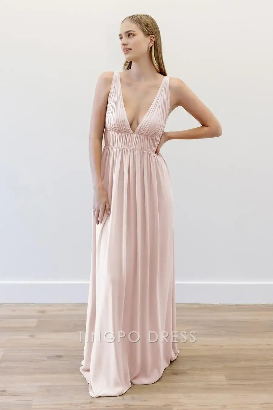 TingPo Wholesale Elegant Slim fit backless tight zipper straight leg dress floor length skirt formal women's dress